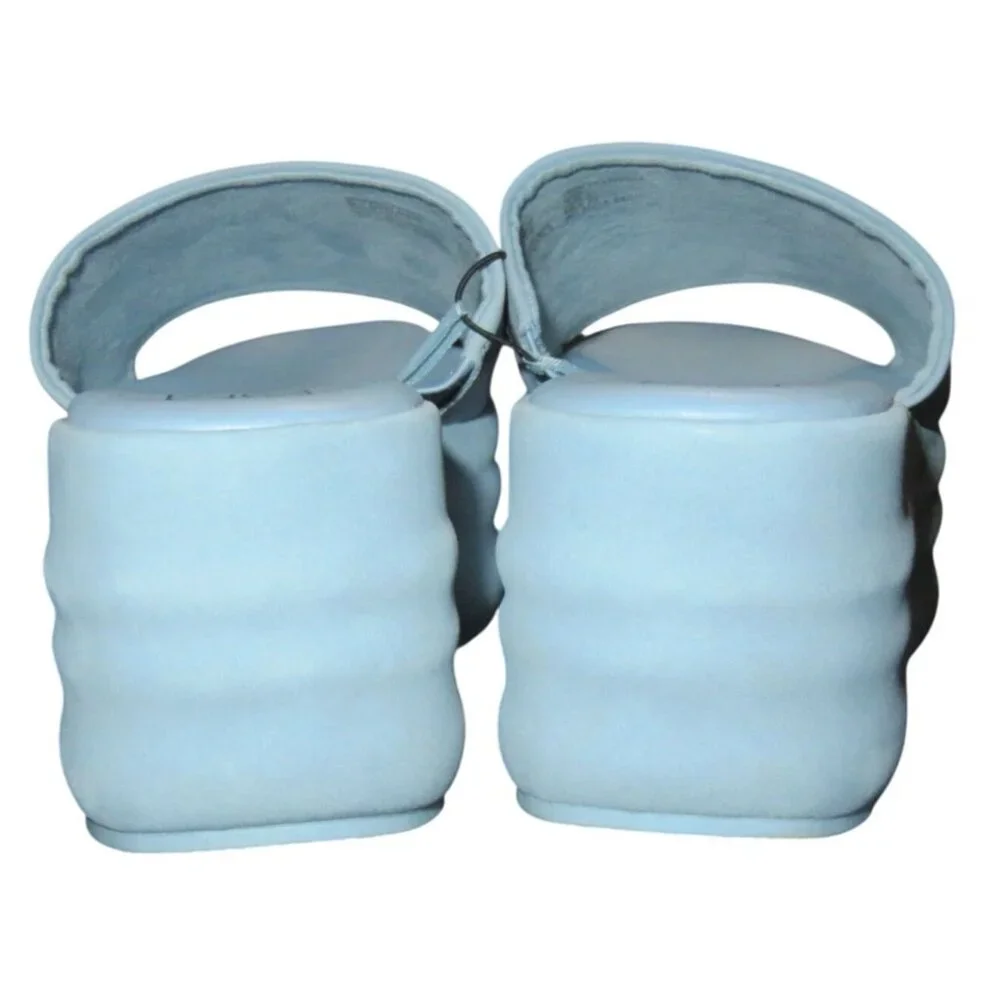 No Boundaries NOBO Pastel Blue Vegan Leather Platform Slides Sandals size 6 - Picture 4 of 9
